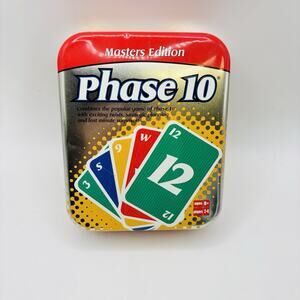 Phase 10 Masters Edition Card Game Fundex Games 2003 Complete With Tin. Clean.